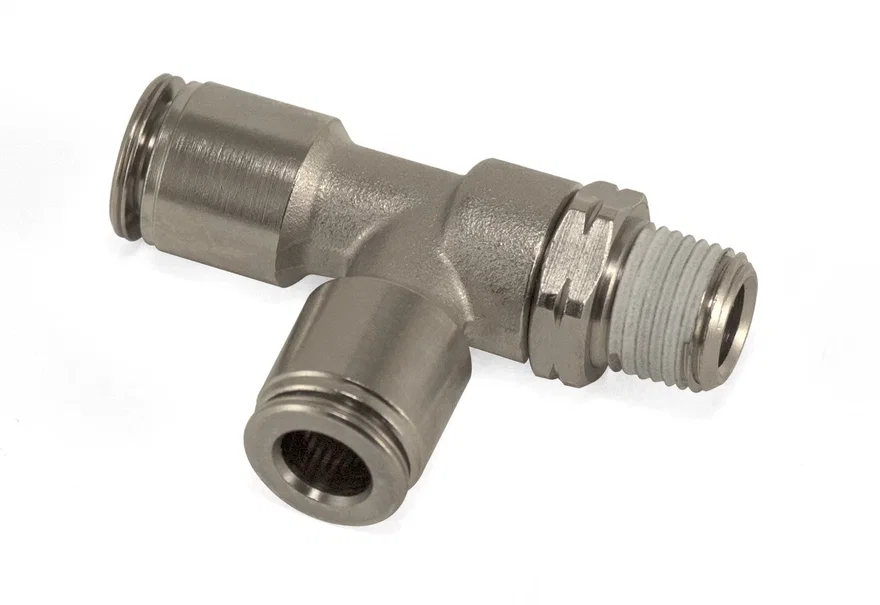 Run Tee- Male 1/8" NPT X 1/4" Tube X 1/4" Tube