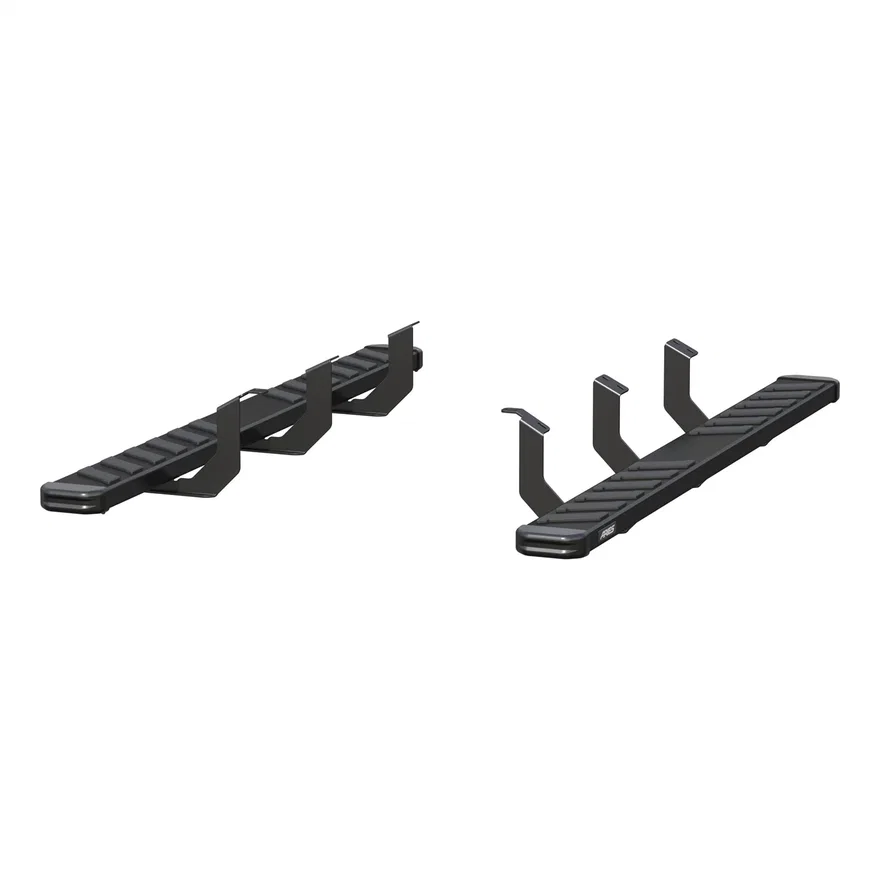 NovaTrac 6in. x 75in. Black E-Coat Steel Running Boards; Select Toyota Tundra
