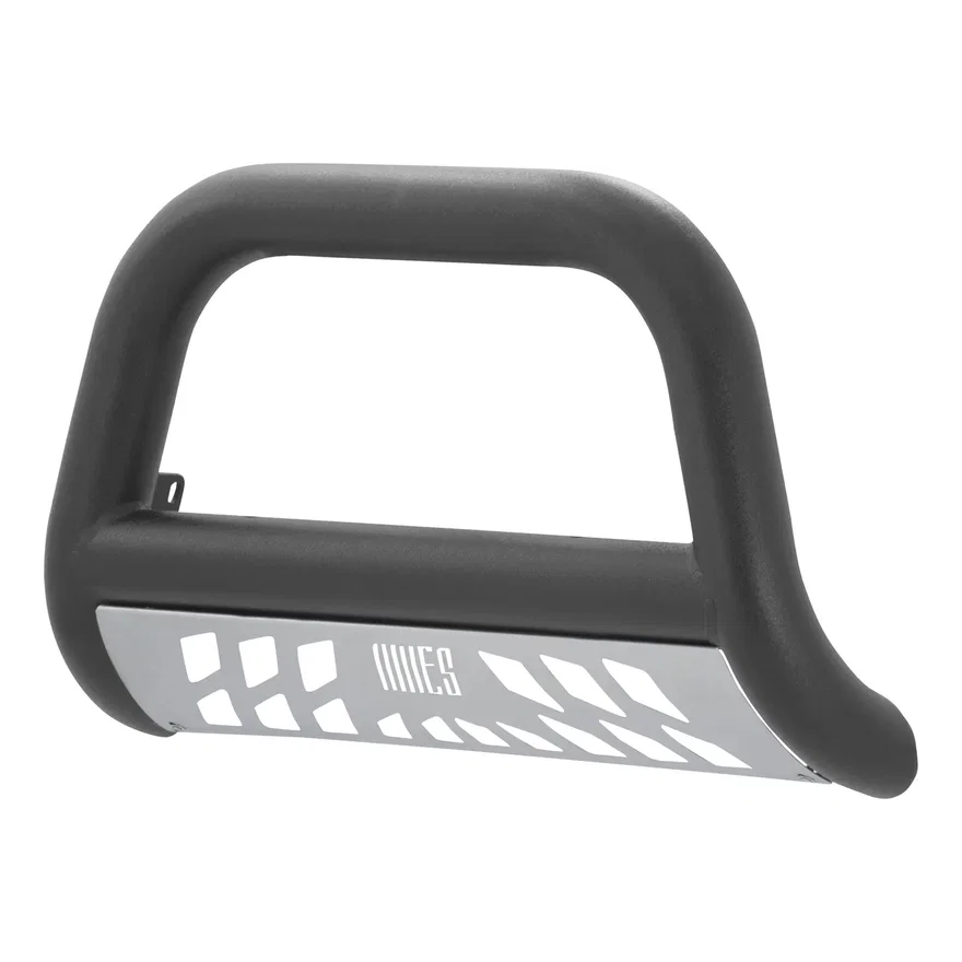 Big Horn 4in. Black Aluminum Bull Bar; Select Chevrolet Silverado; GMC Sierra 15