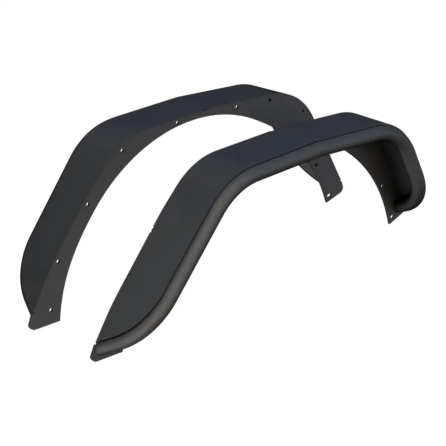 Jeep Wrangler JL Smooth Carbide Black Aluminum Rear Fender Flares