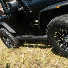 Big Step 4in. Black Aluminum Round Side Bars; Select Jeep Wrangler JK image 4