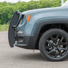 Pro Series Black Steel Grille Guard with Light Bar; Select Jeep Renegade image 6