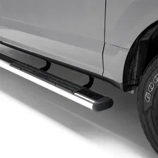6in. x 75in. Polished Stainless Oval Side Bars; Select Chevy Silverado; GMC Sier image 1