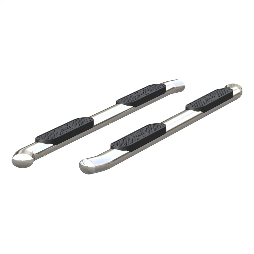 4in. Polished Stainless Oval Side Bars; Select Toyota Tundra CrewMax