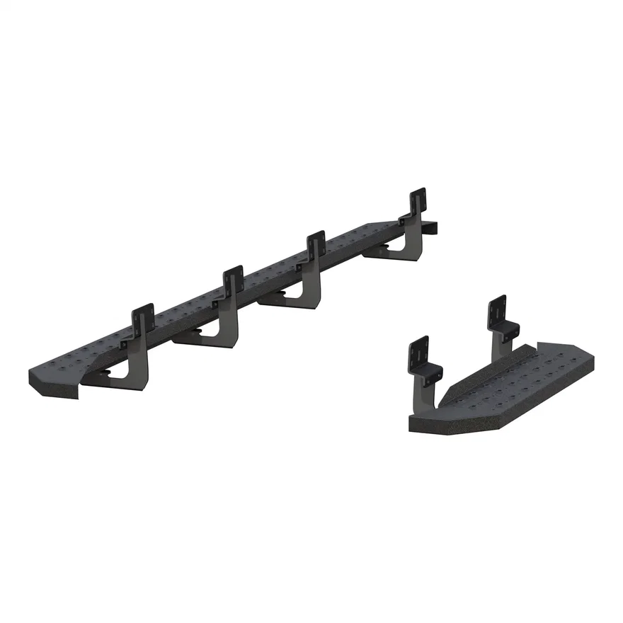 RidgeStep 6-1/2" x 96", 36" Black Steel Running Boards, Select Ford Transit