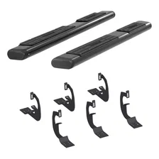 6in. x 75in. Black Aluminum Oval Side Bars; Select Silverado; Tahoe; Sierra; Yuk image 2