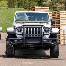 Pro Series Black Steel Grille Guard with Light Bar, Select Jeep JL, Gladiator image 5
