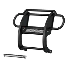 Pro Series Black Steel Grille Guard with Light Bar, Select Jeep JL, Gladiator image 1