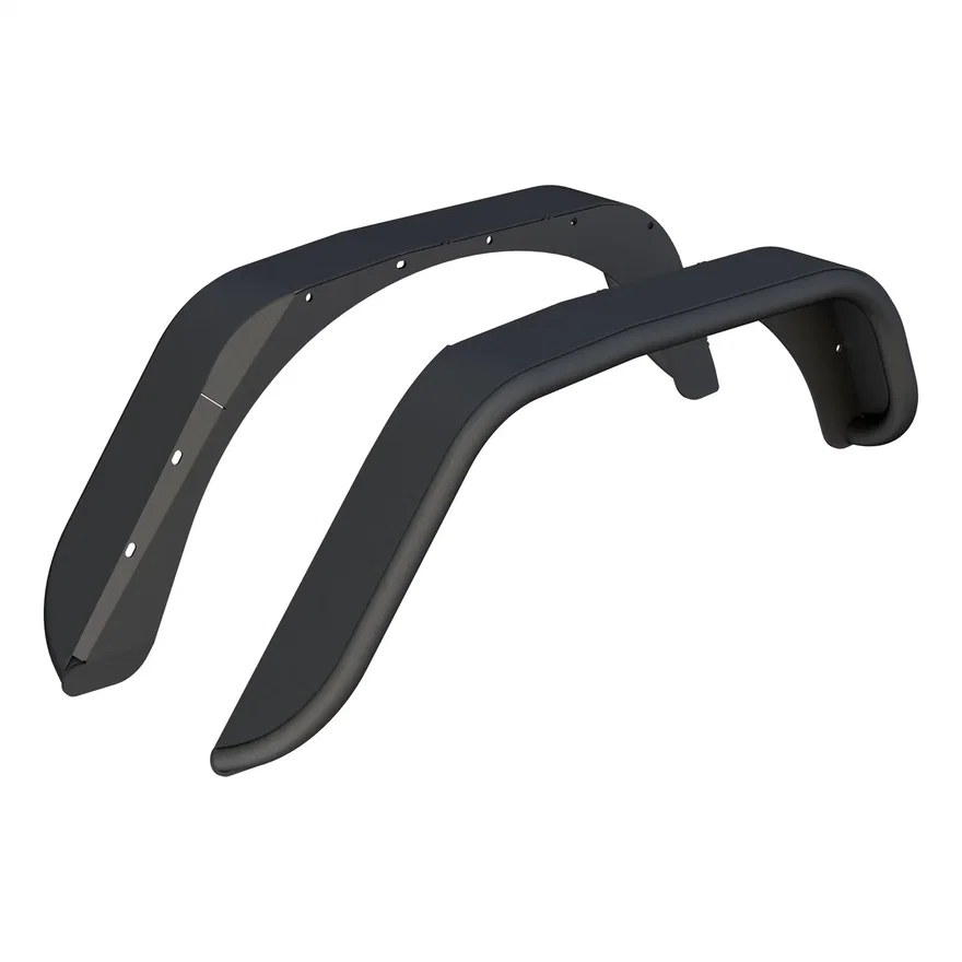 Jeep Wrangler JK Smooth Black Aluminum Rear Fender Flares