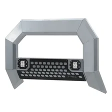 Front AdvantEDGE 5-1/2in. Chrome Aluminum Bull Bar with Lights; Select Silverado; Sier image 2
