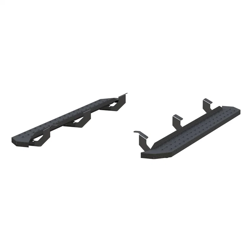RidgeStep 6-1/2in. x 75in. Black Steel Running Boards; Select Toyota Tacoma