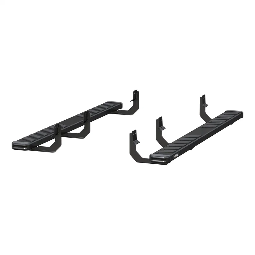 NovaTrac 6in. x 75in. Black E-Coat Steel Running Boards; Select Nissan Titan