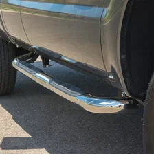 3" Round Polished Stainless Side Bars, Select Ford F-250, F-350 Super Duty image 4