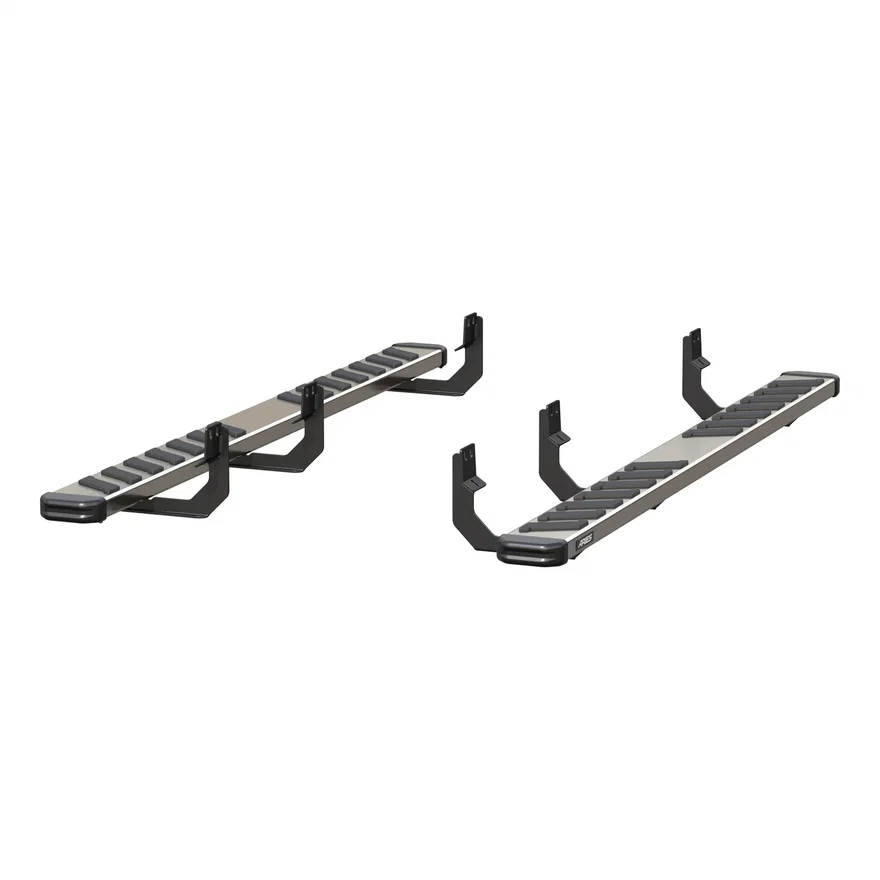NovaTrac 6in. x 85in. Polished Stainless Running Boards; Select Titan; Titan XD for Nissan