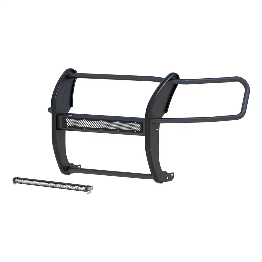 Pro Series Black Steel Grille Guard with Light Bar, Select Ford Ranger