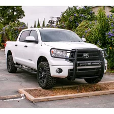 Big Step 4in. Black Aluminum Round Side Bars; Select Toyota Tundra image 3
