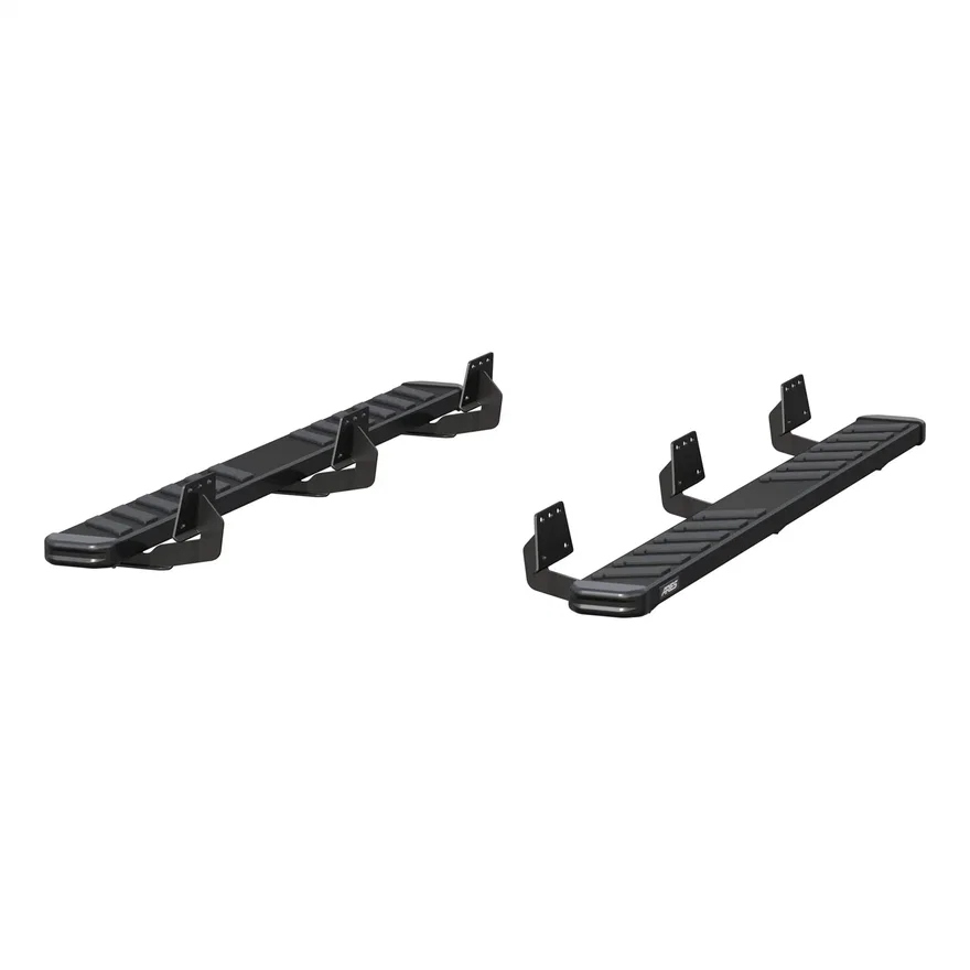 NovaTrac 6in. x 75in. Black E-Coat Steel Running Boards; Select RAM 1500