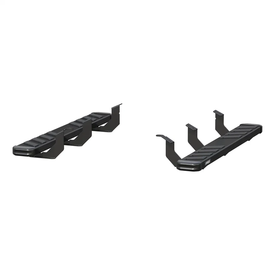 NovaTrac 6in. x 53in. Black E-Coat Steel Running Boards; Select Toyota Tundra
