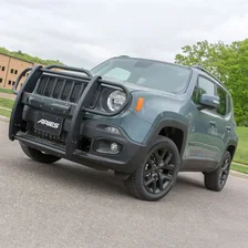 Pro Series Black Steel Grille Guard with Light Bar; Select Jeep Renegade image 4