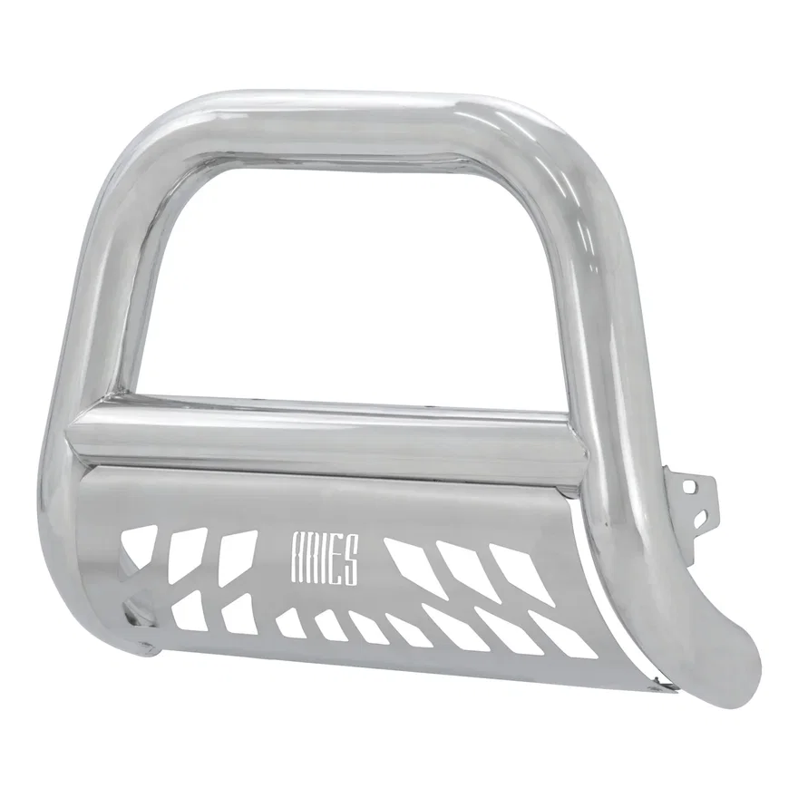 Big Horn 4in. Polished Stainless Bull Bar; Select Silverado; Sierra 2500; 3500 H