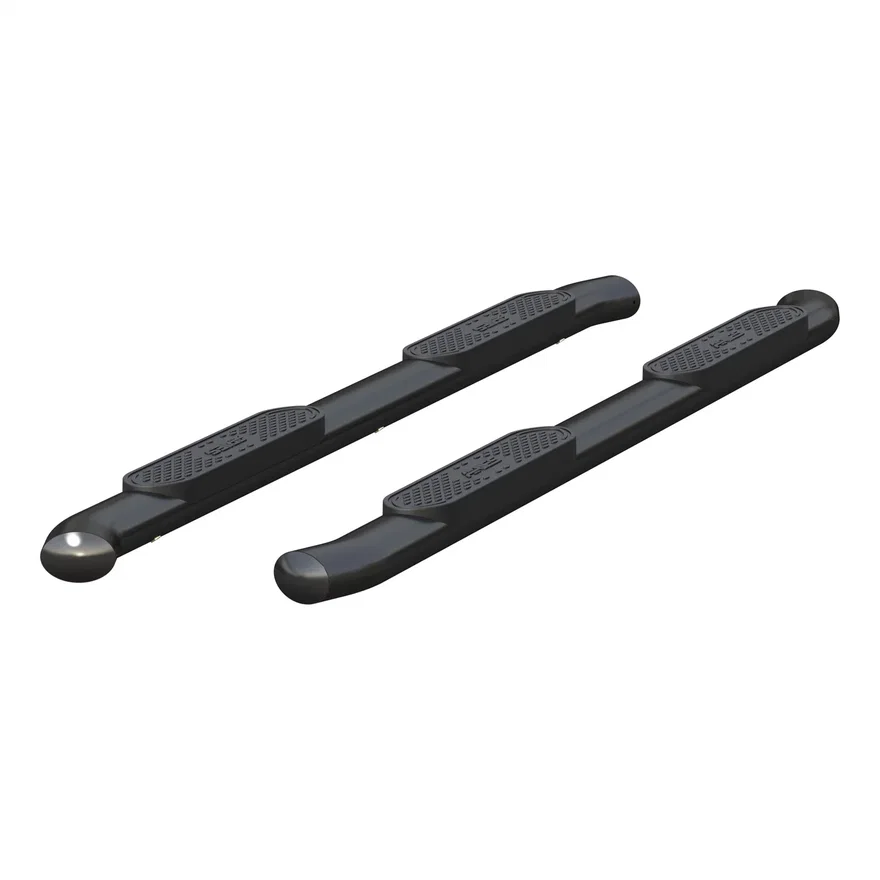 4in. Black Steel Oval Side Bars; Select Toyota Tundra CrewMax