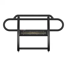 Pro Series Black Steel Grille Guard with Light Bar, Select Jeep JL, Gladiator image 2