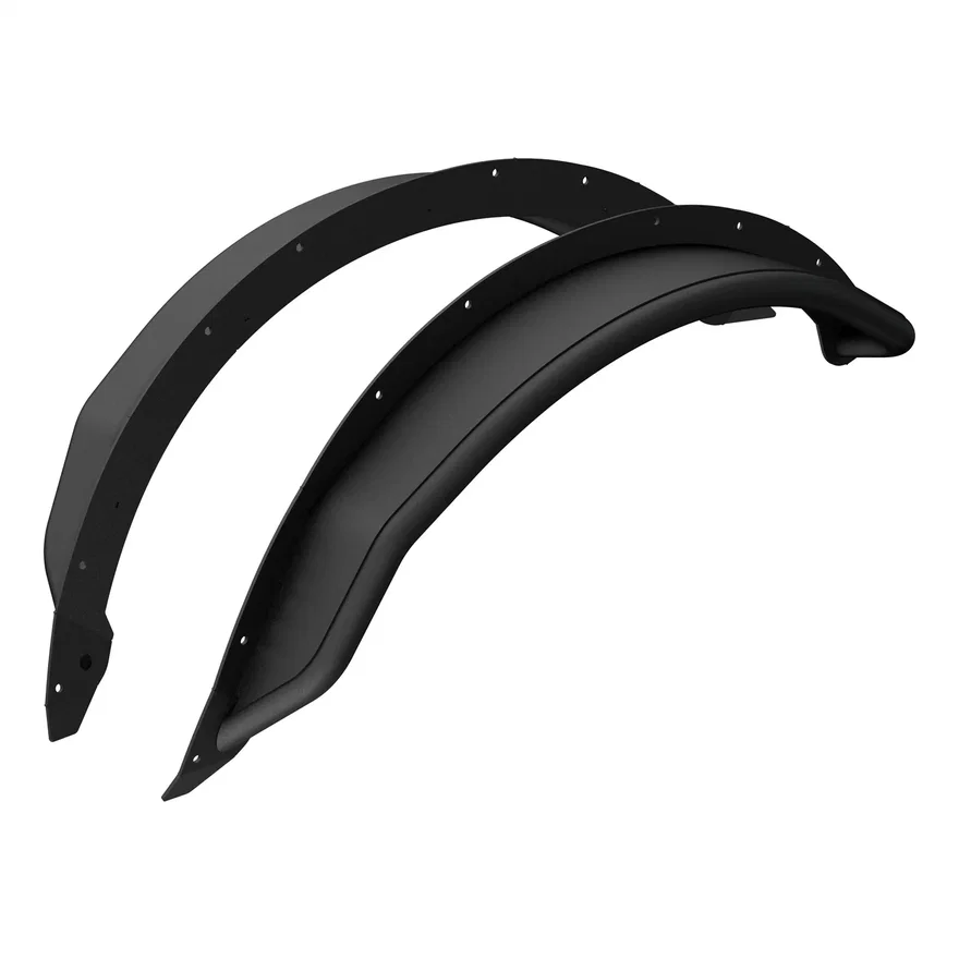 Ford Bronco 2DR 4DR Smooth Black Aluminum Tubular-Style Front Fender Flares
