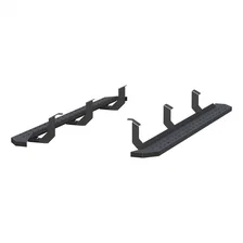 RidgeStep 6-1/2in. x 85in. Black Steel Running Boards; Select Toyota Tundra Crew image 1