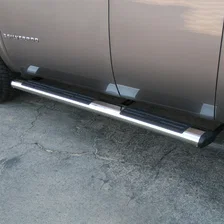 6in. x 75in. Polished Stainless Oval Side Bars; Select Chevy Silverado; GMC Sier image 3