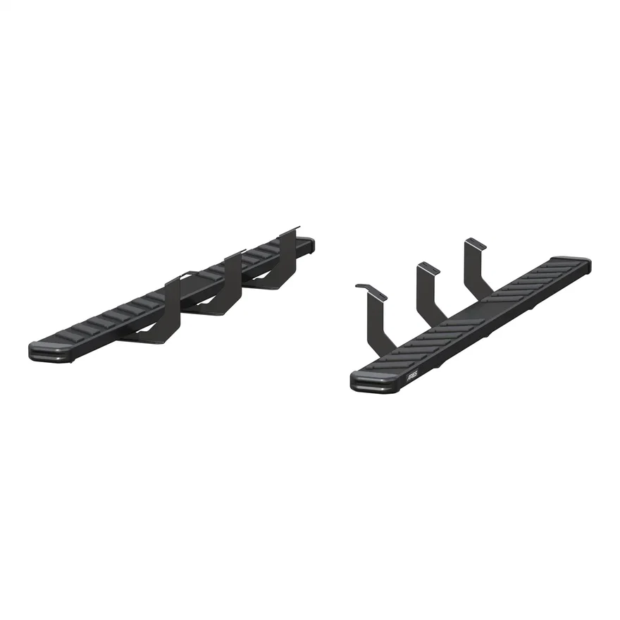 NovaTrac 6in. x 85in. Black E-Coat Steel Running Boards; Select Toyota Tundra