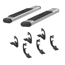 6in. x 53in. Polished Stainless Oval Side Bars; Select Chevy Silverado; GMC Sier image 2