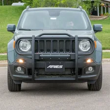 Pro Series Black Steel Grille Guard with Light Bar; Select Jeep Renegade image 5