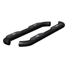 Big Step 4in. Black Aluminum Round Side Bars; Select Nissan Titan; XD image 2