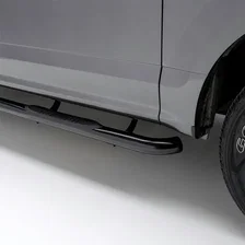 3" Round Black Steel Side Bars, Select Ford F-150, F-250, F-350 Super Duty image 1