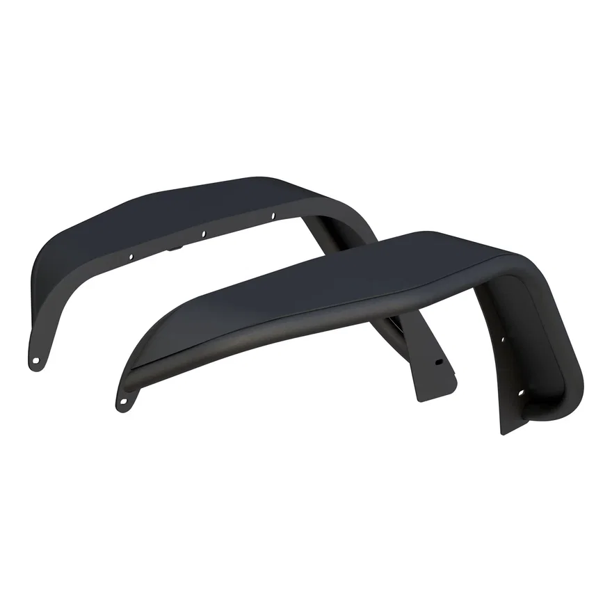 Jeep Wrangler JK Smooth Carbide Black Aluminum Front Fender Flares