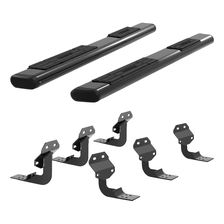 6in. x 75in. Black Aluminum Oval Side Bars; Select Toyota Tacoma image 2