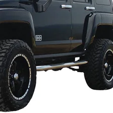 3" Round Polished Stainless Side Bars, Select Hummer H3 image 3