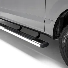 6in. x 85in. Polished Stainless Oval Side Bars; Select Lincoln Navigator image 1