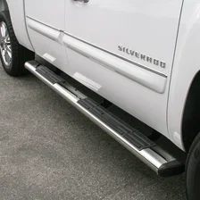 6in. x 75in. Polished Stainless Oval Side Bars; Select Silverado; Sierra image 4