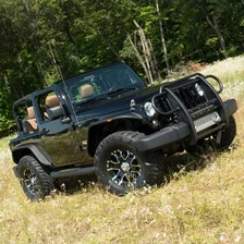Big Step 4in. Black Aluminum Round Side Bars; Select Jeep Wrangler JK image 3