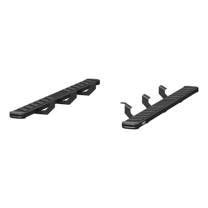 NovaTrac 6in. x 75in. Black E-Coat Steel Running Boards; Select Toyota Tacoma