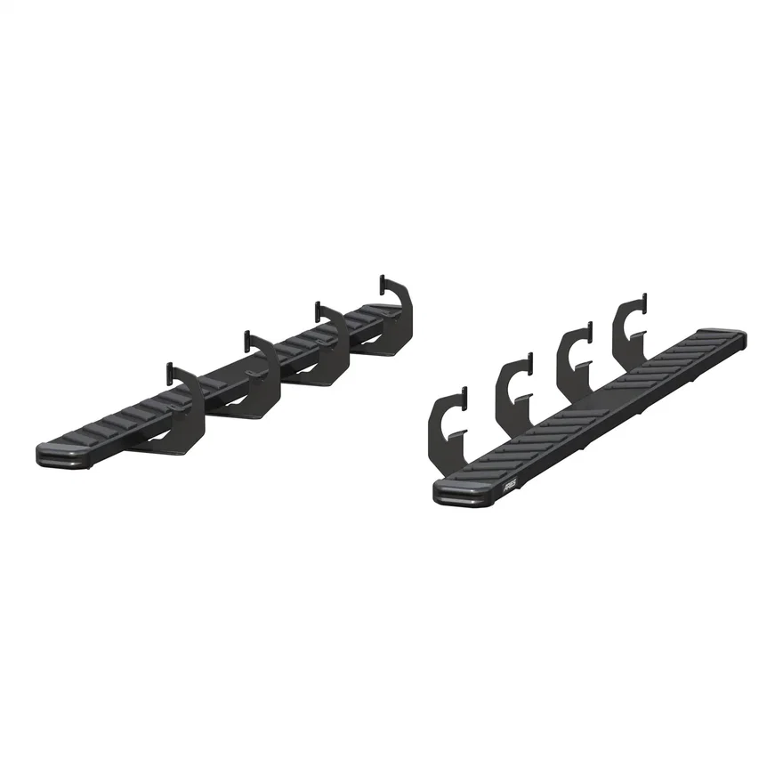 NovaTrac 6in. x 91in. Black E-Coat Steel Running Boards; Select Chevrolet; GMC
