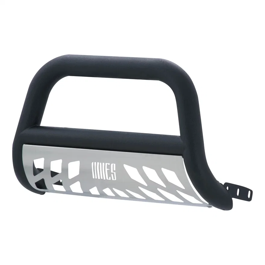 Pro Series 3in. Black Steel Bull Bar; Select Chevrolet; GMC Sierra