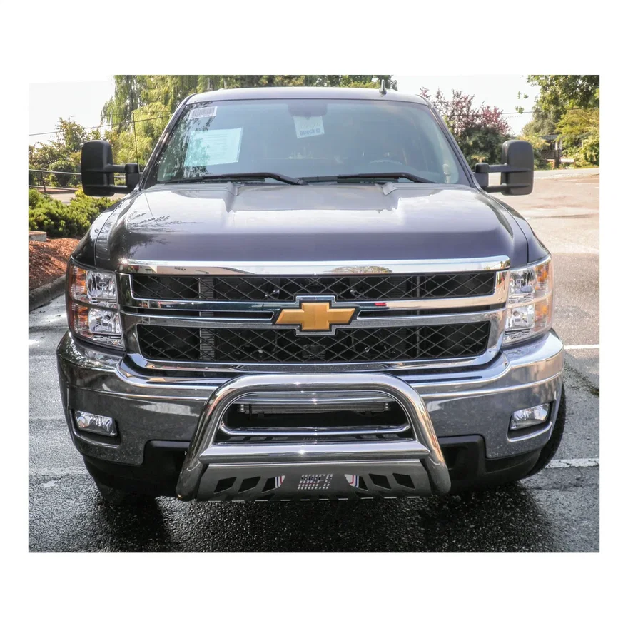 3in. Polished Stainless Bull Bar; Select Chevy Silverado; GMC Sierra 2500; 3500