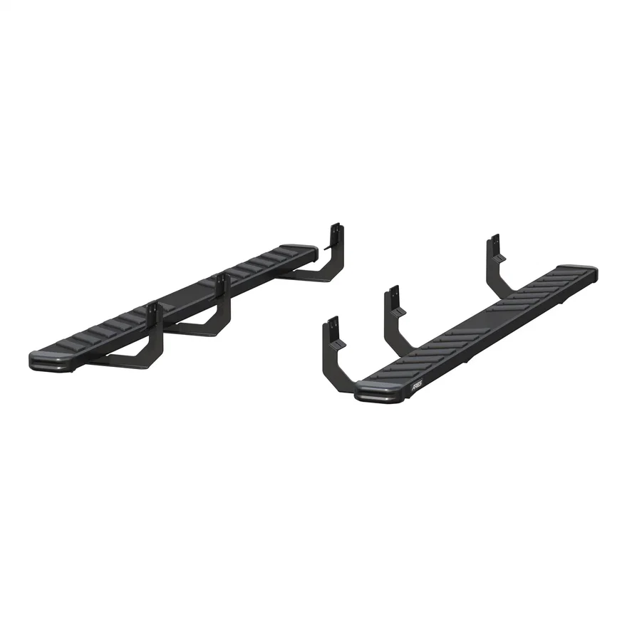 NovaTrac 6in. x 85in. Black E-Coat Steel Running Boards; Select Titan; Titan XD for Nissan