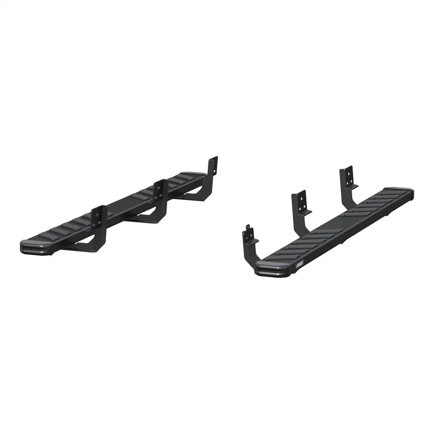 NovaTrac 6in. x 75in. Black E-Coat Steel Running Boards; Select RAM 1500