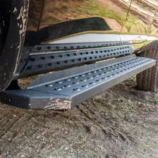 RidgeStep 6-1/2" x 75" Black Steel Running Boards, Select Silverado, Sierra Crew image 1