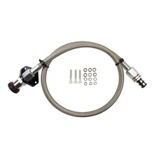 Locking Auto Trans Dipstick & Tube - Billet Aluminum/Stainless Steel Braided image 2