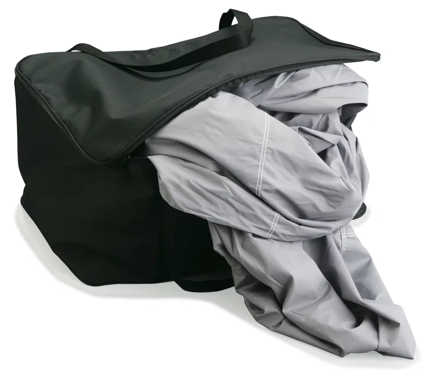 Zippered Tote Bag Polycotton - Black