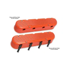 2-Piece Finned Valve Cover - Gen III/IV LS - Factory Orange Machined image 2